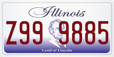 IL license plate Z999885