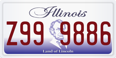 IL license plate Z999886