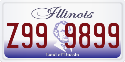 IL license plate Z999899