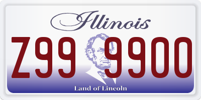 IL license plate Z999900