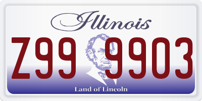 IL license plate Z999903