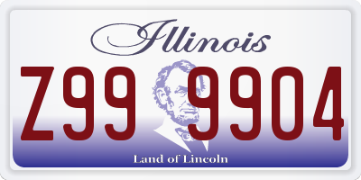 IL license plate Z999904