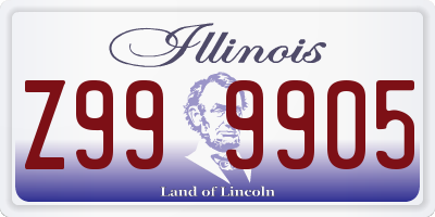 IL license plate Z999905