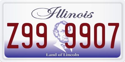 IL license plate Z999907