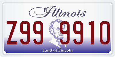 IL license plate Z999910