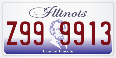 IL license plate Z999913