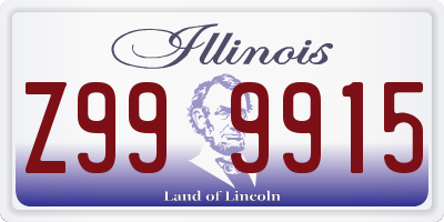 IL license plate Z999915