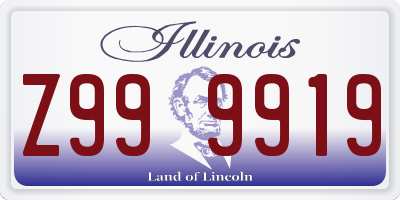 IL license plate Z999919