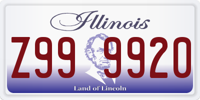 IL license plate Z999920