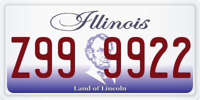 IL license plate Z999922