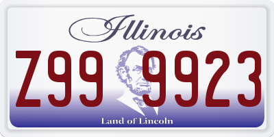 IL license plate Z999923