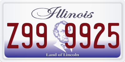 IL license plate Z999925