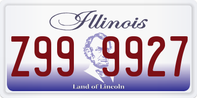 IL license plate Z999927