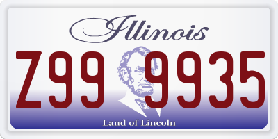 IL license plate Z999935