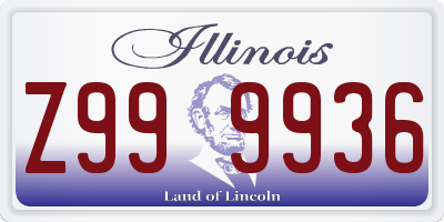 IL license plate Z999936