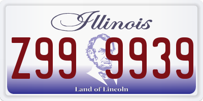 IL license plate Z999939