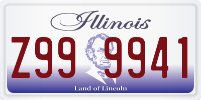 IL license plate Z999941