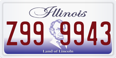 IL license plate Z999943