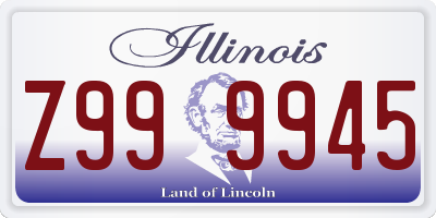 IL license plate Z999945