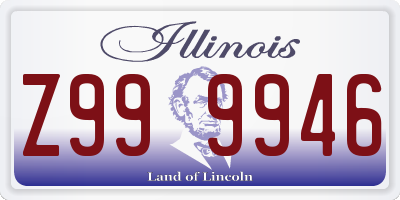 IL license plate Z999946