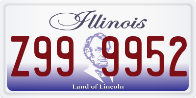 IL license plate Z999952