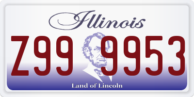 IL license plate Z999953