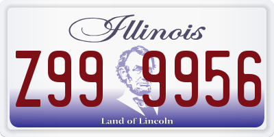 IL license plate Z999956