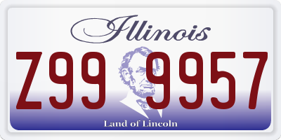 IL license plate Z999957