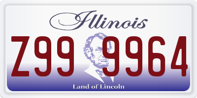 IL license plate Z999964