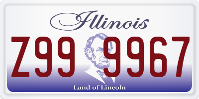 IL license plate Z999967