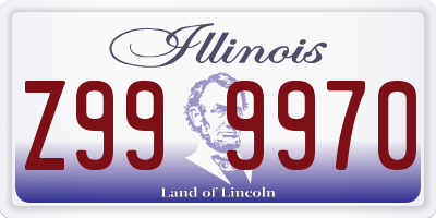 IL license plate Z999970