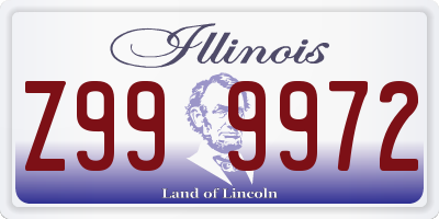 IL license plate Z999972