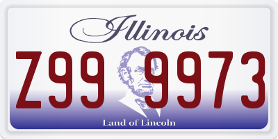 IL license plate Z999973