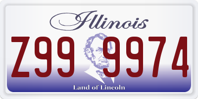 IL license plate Z999974