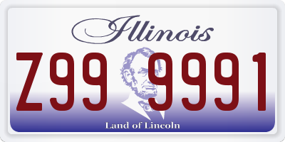IL license plate Z999991