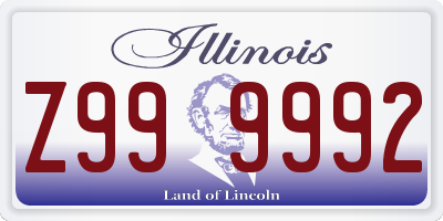 IL license plate Z999992