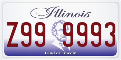 IL license plate Z999993