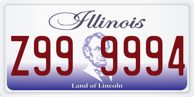 IL license plate Z999994