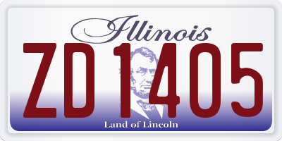 IL license plate ZD1405