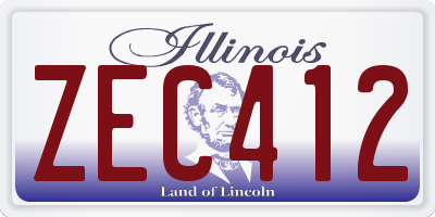 IL license plate ZEC412