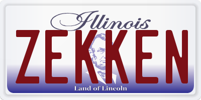 IL license plate ZEKKEN