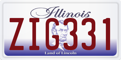 IL license plate ZIG331