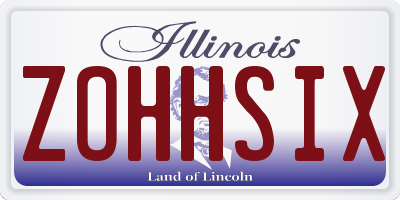 IL license plate ZOHHSIX