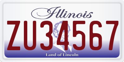 IL license plate ZU34567