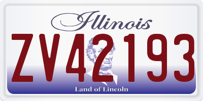 IL license plate ZV42193