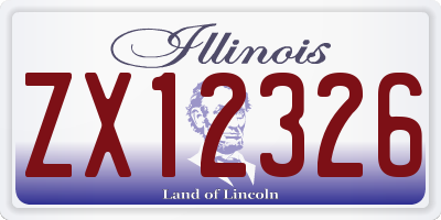 IL license plate ZX12326