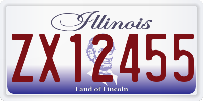 IL license plate ZX12455