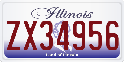 IL license plate ZX34956