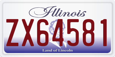 IL license plate ZX64581