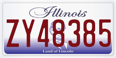 IL license plate ZY48385